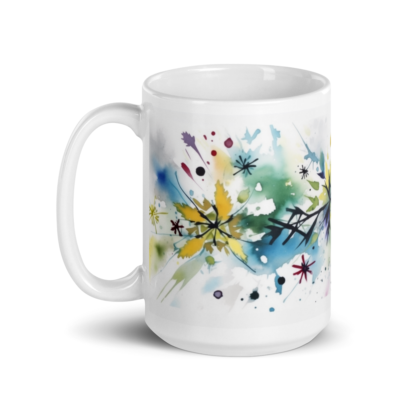 Christmas Watercolour Snowflakes Mug