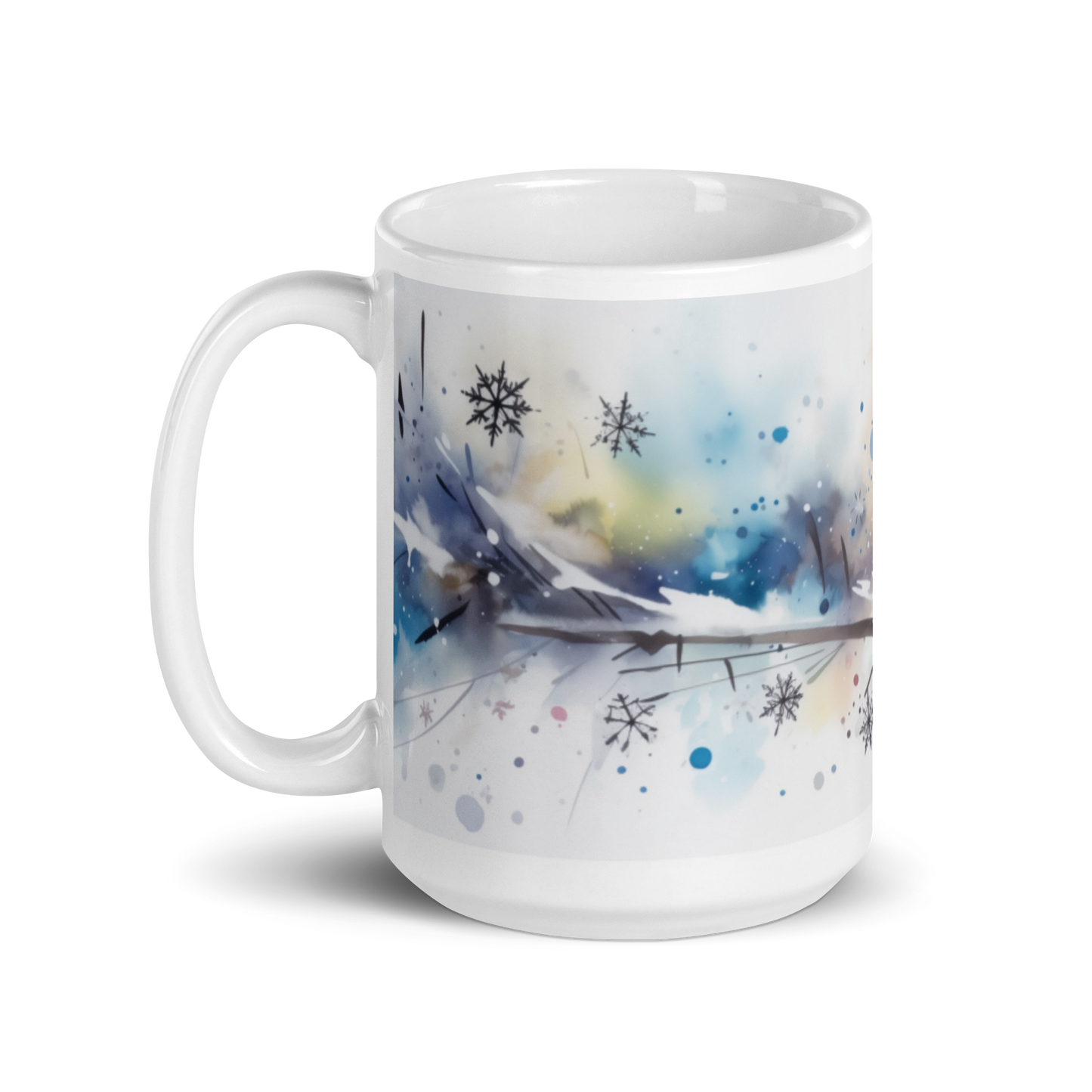 Watercolour Christmas Snowflakes Mug