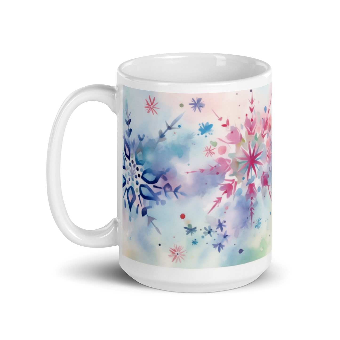 Snowflakes Watercolour Christmas Mug