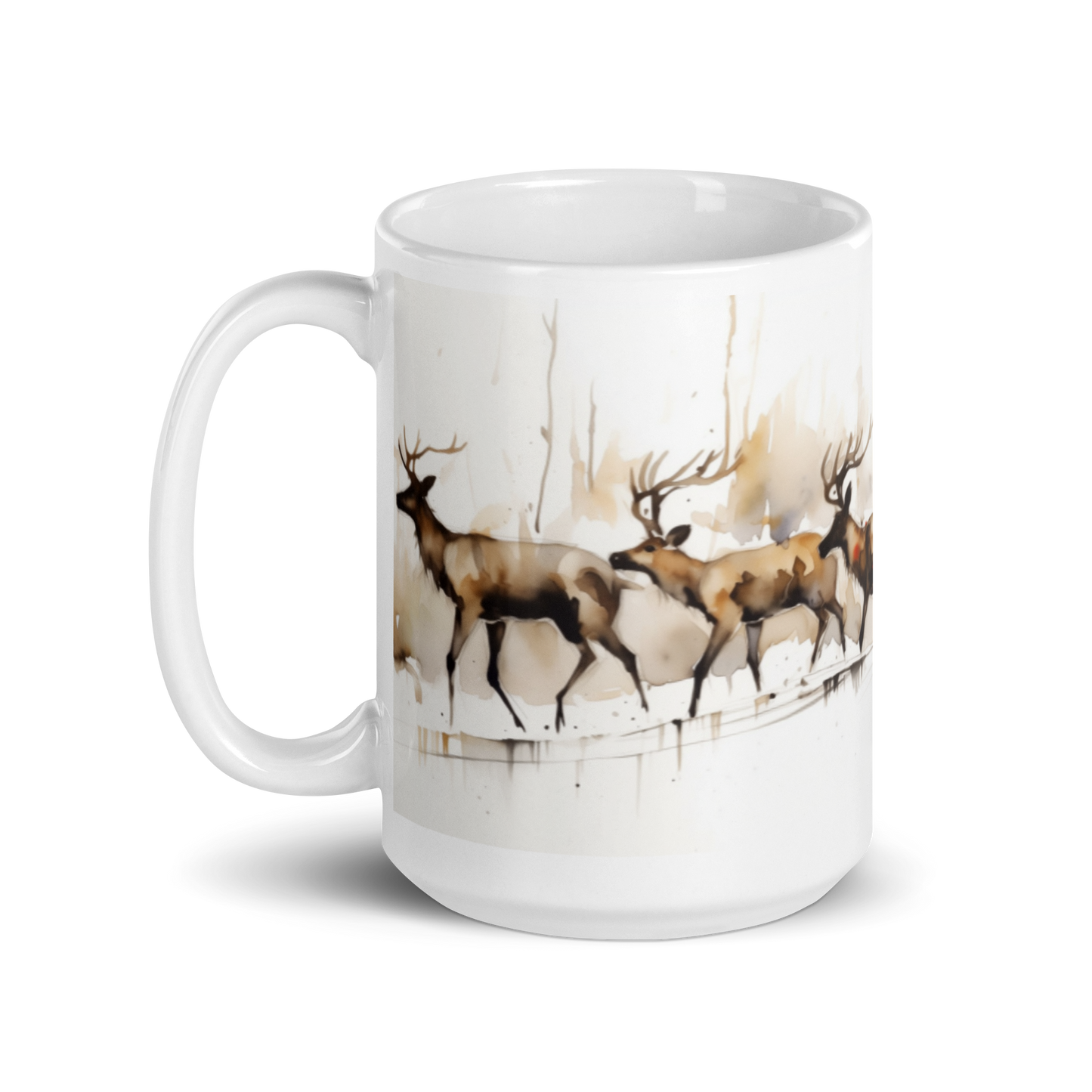 Reindeer Watercolour Mug
