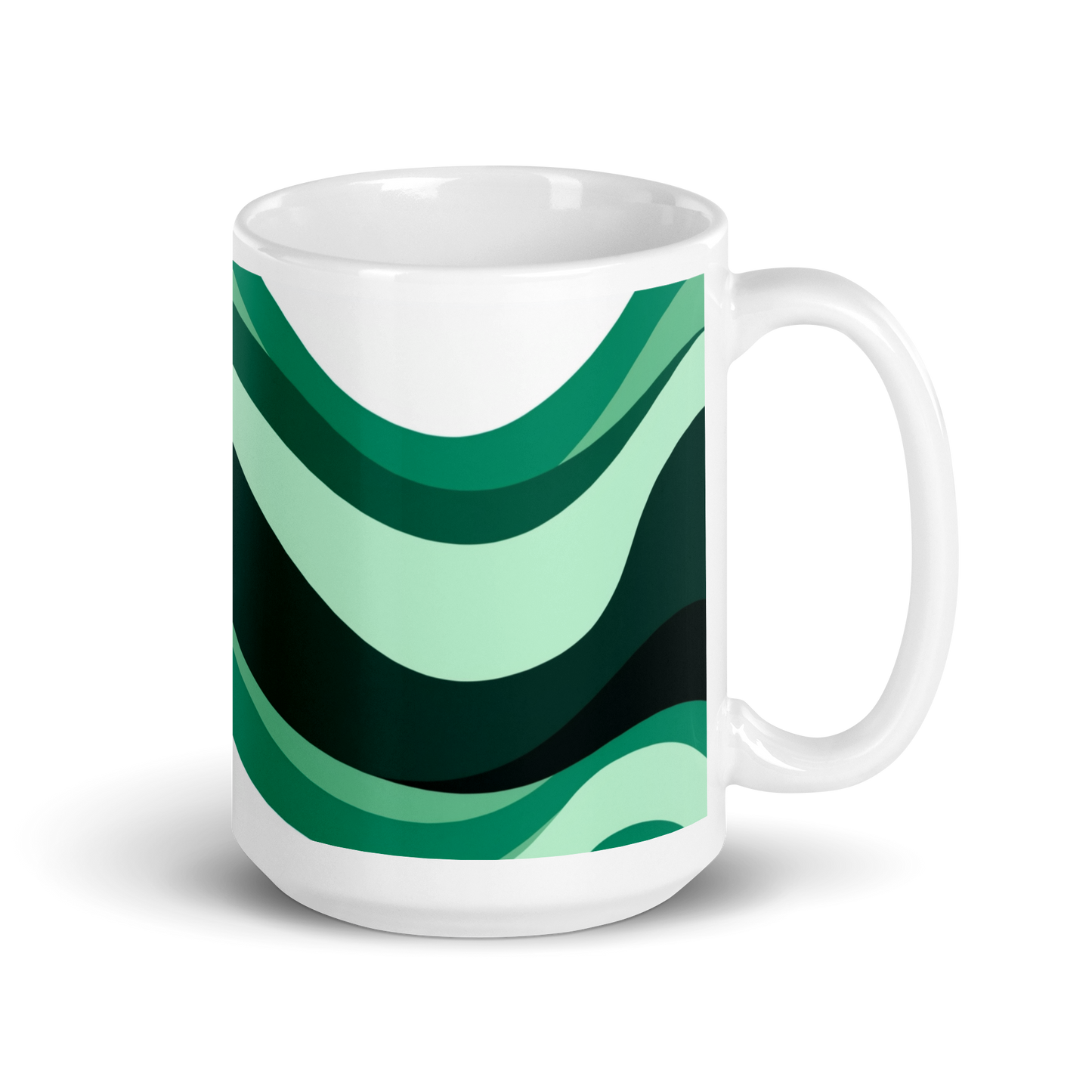 Wavy Green Pattern Mug