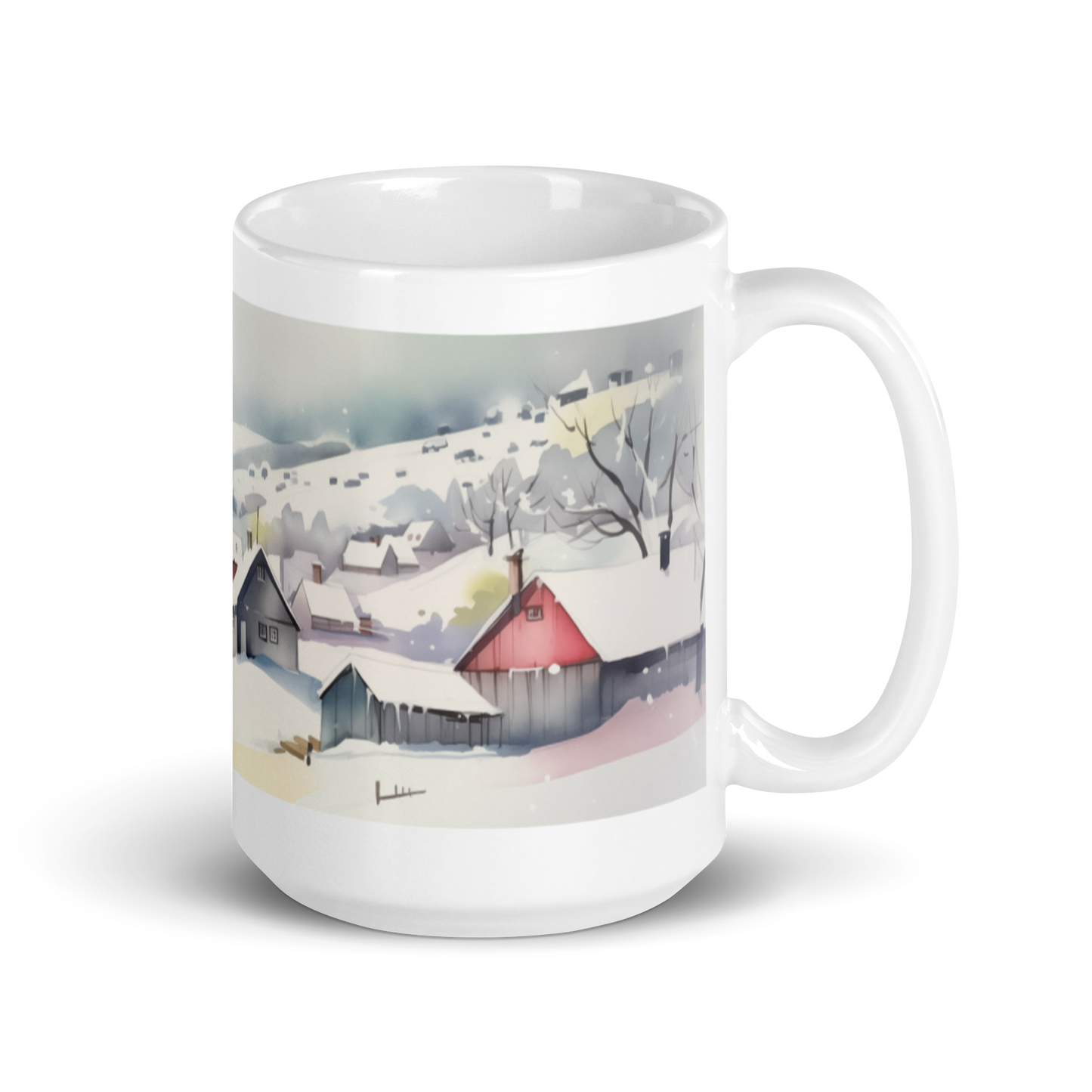Winter Village Watercolour Mug
