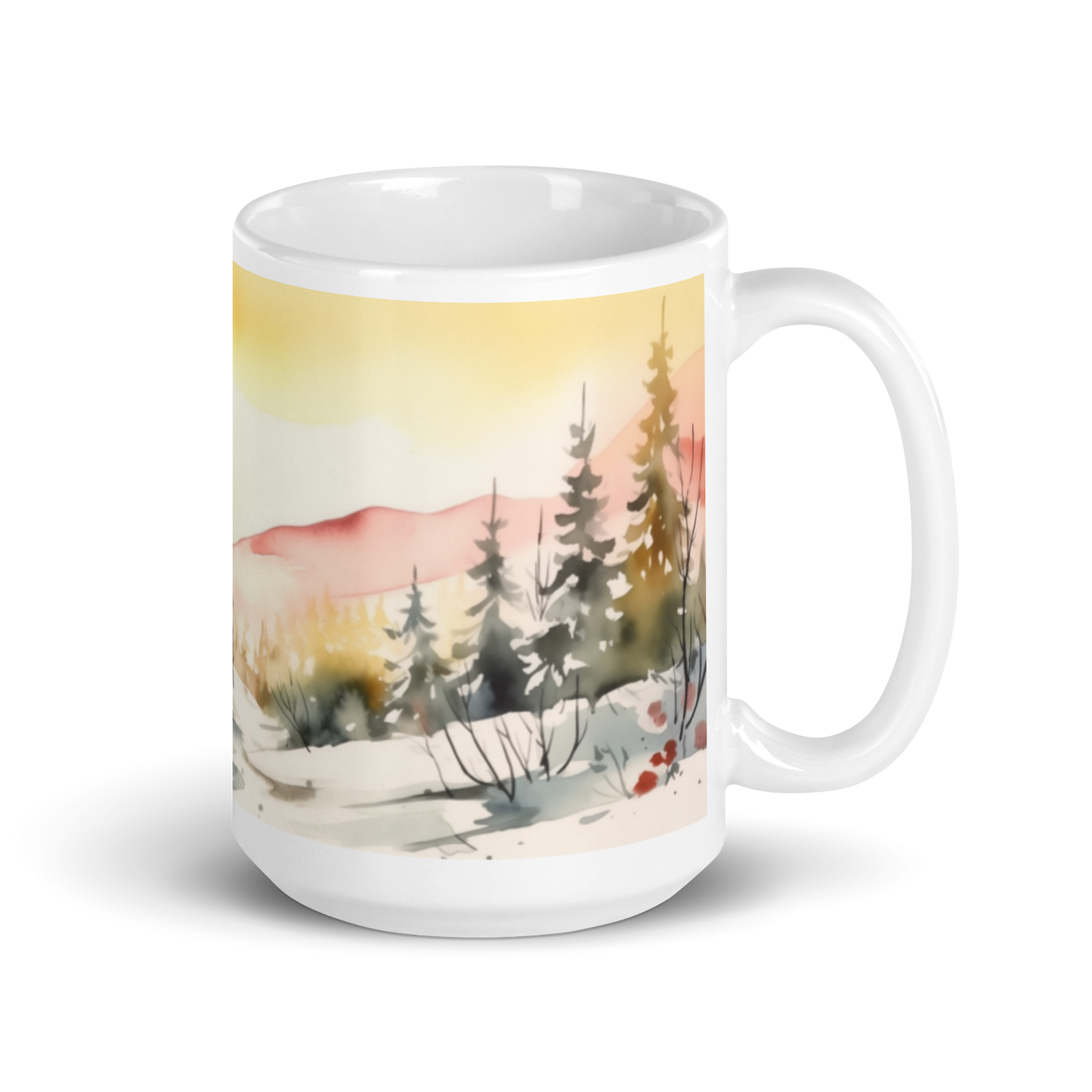 Christmas Watercolour Painting Mug
