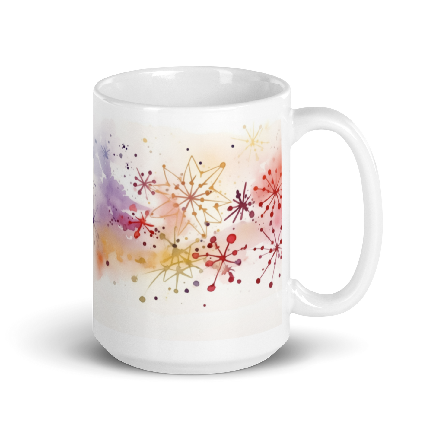 Christmas Snowflakes Watercolour Mug