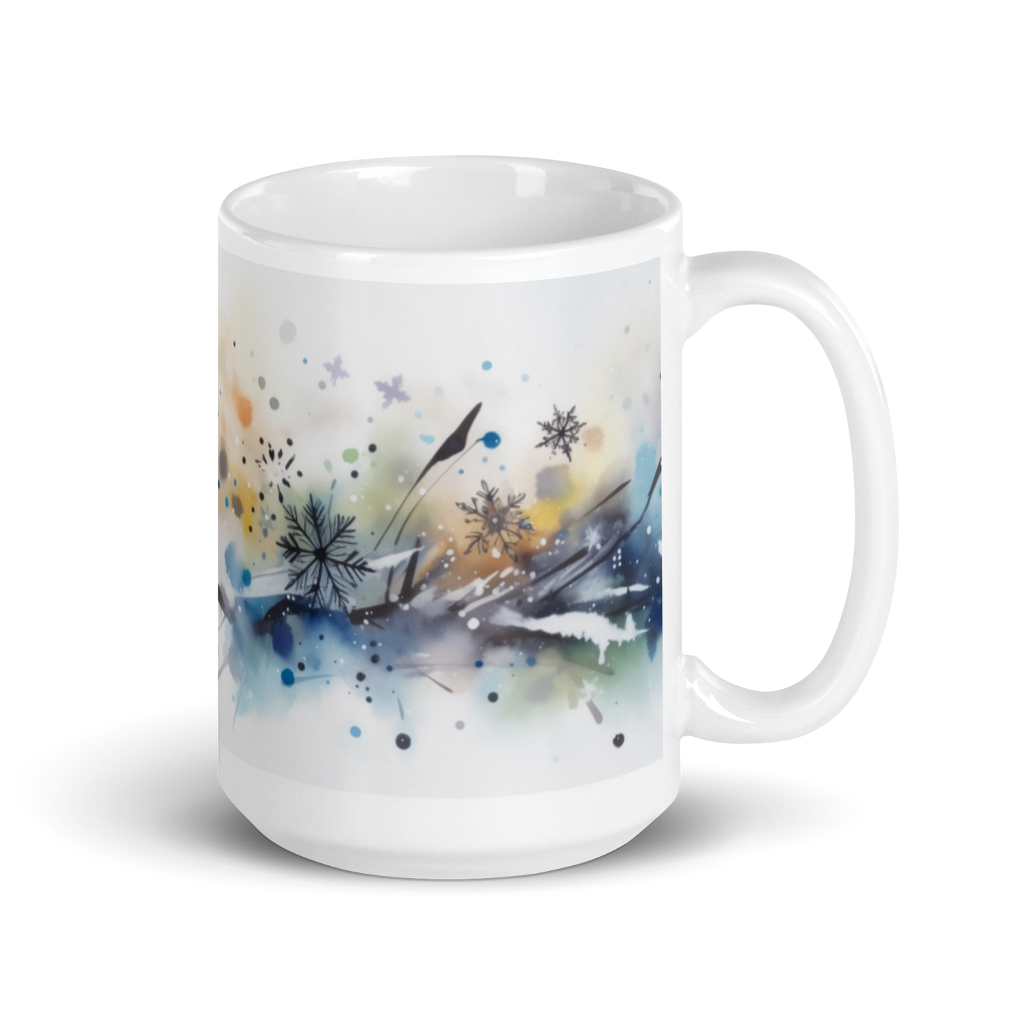 Watercolour Christmas Snowflakes Mug