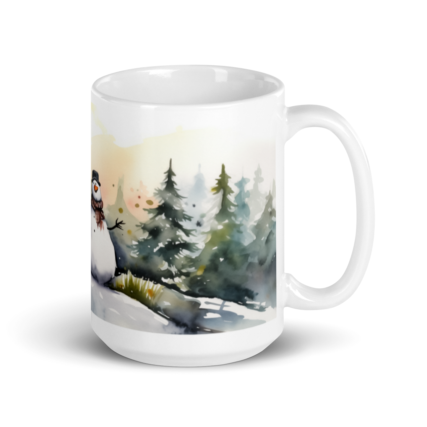 Christmas Snowman Watercolour Mug