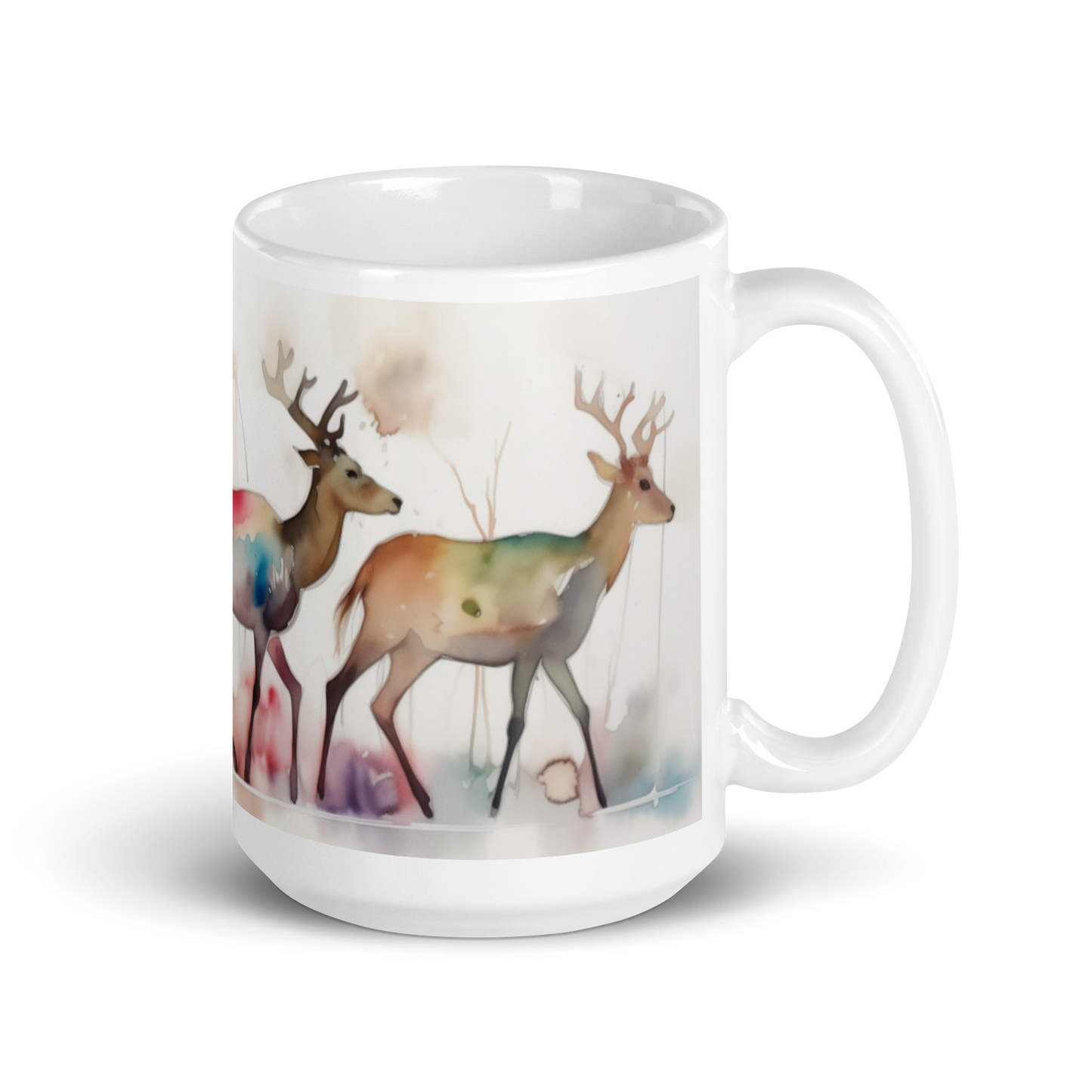 Christmas Reindeer Watercolour Mug